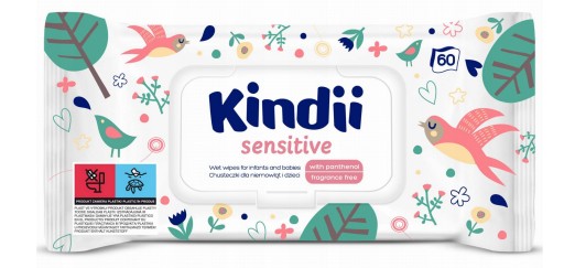 Vlhčené obrúsky KINDII Sensitive 60 ks.
