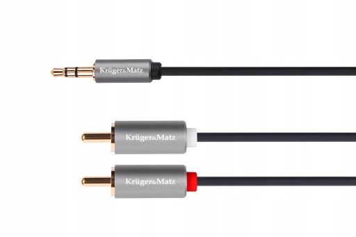 Káblový kábel Mini Jack konektor 3,5 mm 2x RCA Cinch stereo 5m Kruger&Matz