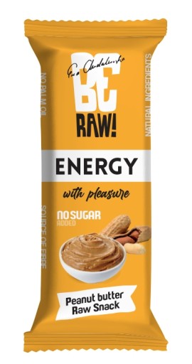 BeRAW Energy Arašidové maslo energetická tyčinka, prírodné arašidové maslo 40g