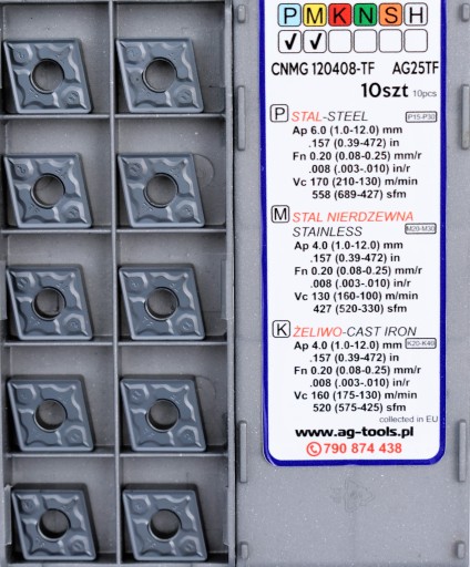 VIACLAPEĽOVÉ VLOŽKY CNMG 120408 TF AG25TF