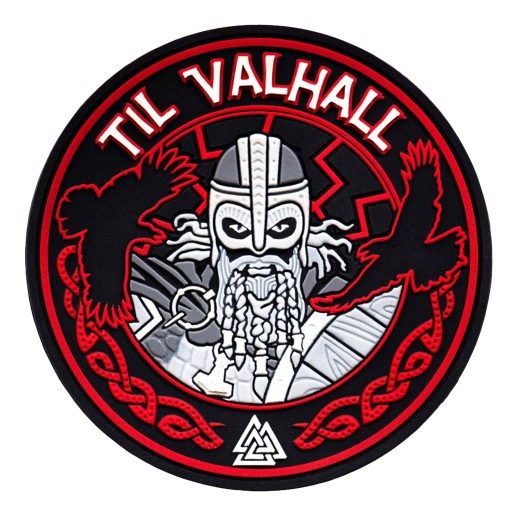 ZÁPLATA NA VELCRO PVC ZNAK WARRIOR TIL VALHALL M-TAC ČIERNA/ČERVENÁ