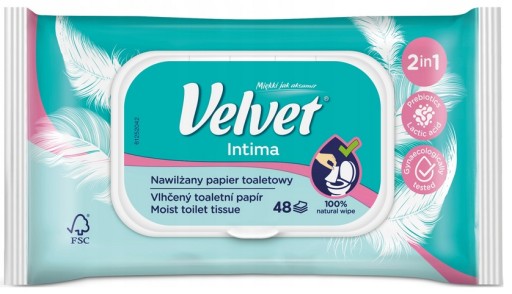 VELVET INTIMA 48 vlhčený toaletný papier