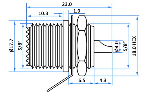Panelová zásuvka UHF/UC1 50Ohm, typ O, spájkovaná