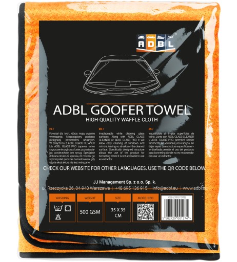 ADBL Goofer Uterák Waffle Mikrovlákno na čistenie okien auta 35x35 cm