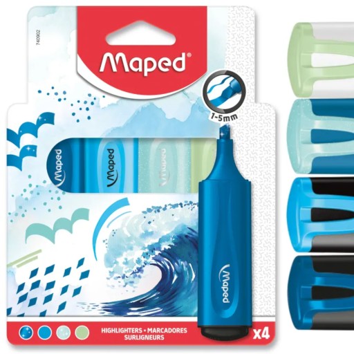 Sada zvýrazňovačov Maped Fluo Ocean 4 farby