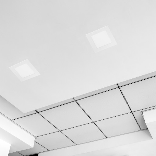 LED panel pod omietku 6W, biely, štvorcový, studený