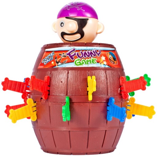 RODINNÁ ARKÁDOVÁ HRA CRAZY BARREL PIRATE SKÁKANIE V SUDE