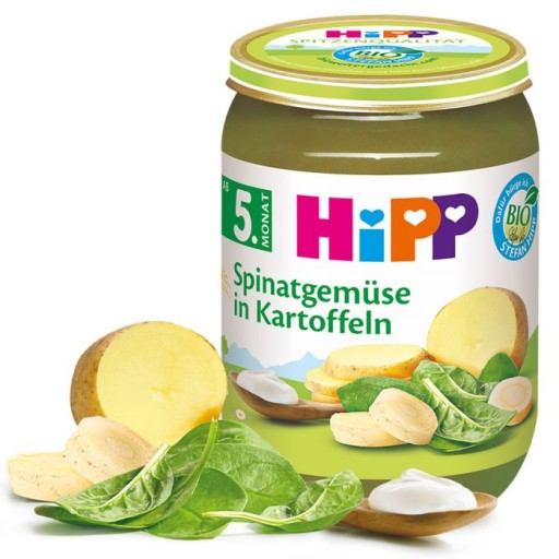 Hipp Bio smotanový špenát so zemiakmi 5m 190g