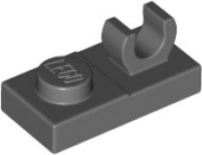 LEGO Mod Plate 1x2 Hák na sponu tmavosivá 6344754 44861