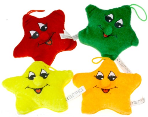 Plyšový maskot hviezda 4 farby - 10 cm