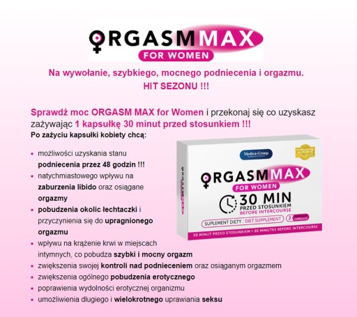 Doplnok stravy Medica-Group Orgasm Max For Women na vyvolanie vzrušenia