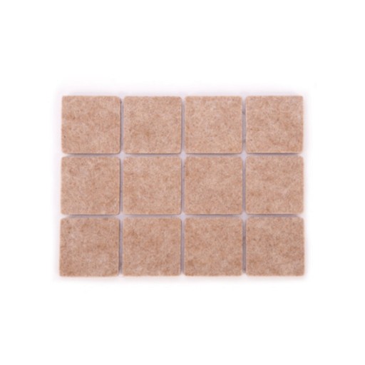 Štvorcové plstené podložky pod nábytok - 25x25 mm