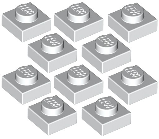 LEGO tanier 1x1 biely (3024/302401) 10ks