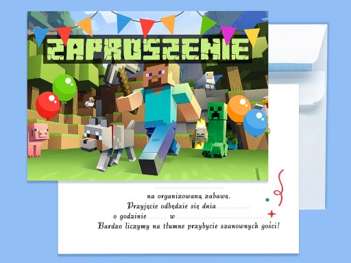 POZVÁNKA DO MINECRAFTU NA NARODENINY DIEŤAŤA + OBÁLKA ZDARMA