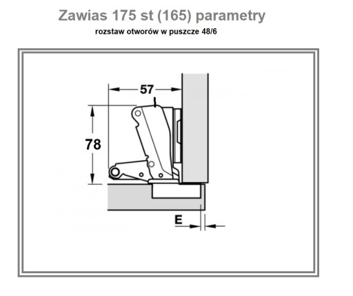 Nábytkový pánt UH 175 stupňov, 3D zatváranie, 45 otvorov.