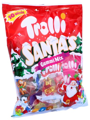 Ovocné gumičky VIANOČNÝ TVAR Trolli Santas MIX CHUTÍ 200g DE