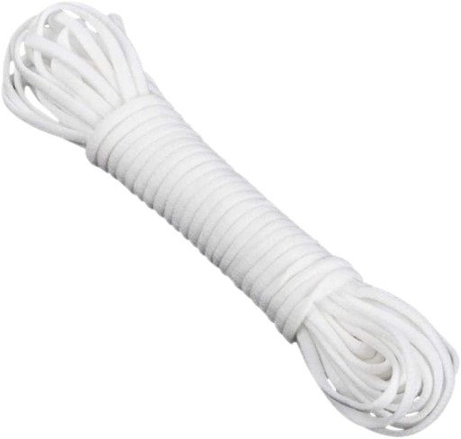 BIELA ELASTICKÁ PÁSKOVÁ GUMA NA šitie DIY 5MM 50M