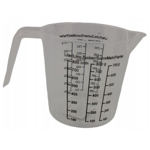 Plastová kuchynská odmerka 0,8L, hrnček so stupnicou, 800ml