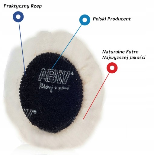 Prírodná leštiaca kožušina na suchý zips pre leštiace lampy 75 mm ABW