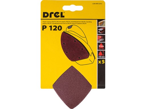 VELCRO BRÚSNY PAPIER DELTA ŽEHLIČKA NA BRÚSKU 98 x 140mm P120 5ks