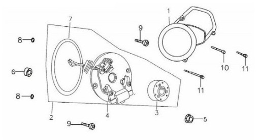 SKRUTKA ľavý kryt motora MRF 140 M6X28 PITBIKE