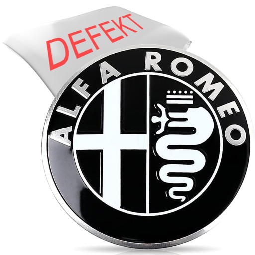ZNAK ALFA ROMEO 74mm 147 156 159 mito DEFEKT!