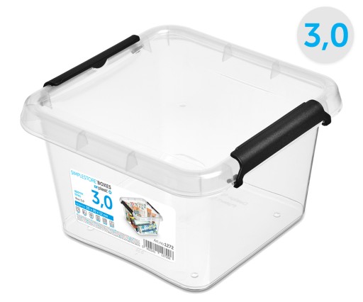 Priehľadná plastová nádoba s krytom 3L Box Organizer