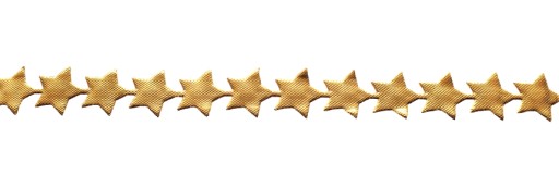 Saténové aplikácie GOLDEN STARS 0,5 m - 39 ks