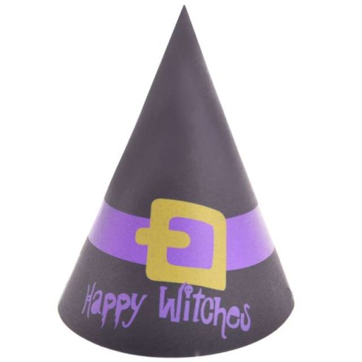 Halloweenske papierové čarodejnícke klobúky (sada 3 ks)