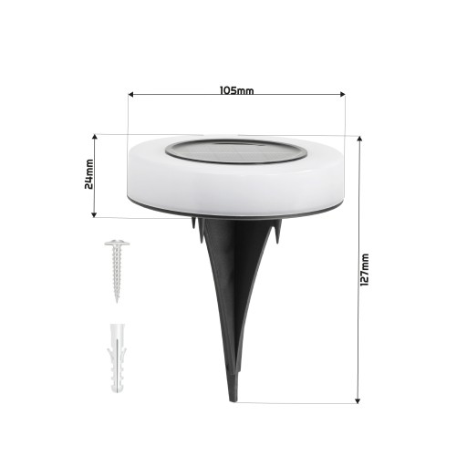 Solárna záhradná lampa zapustená do zeme, biela IP44, dekoratívna