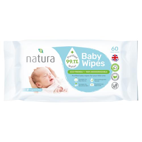 Natura BABAY WIPES vlhčené obrúsky 1 x 60 ks VYROBENÉ V UK