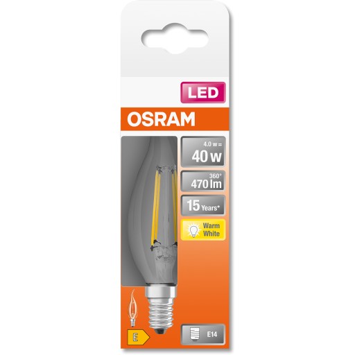 LED žiarovka FLAME E14 4W 40W 2700K Filament OSRAM
