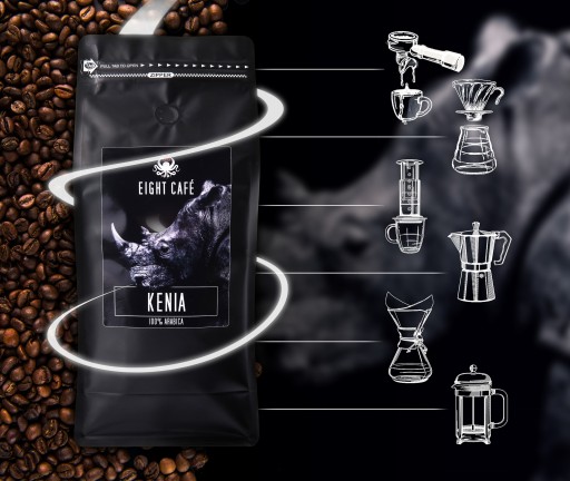 Čerstvo pražené kávové zrná 100% Arabica Kenia 50G pre kávovar na espresso