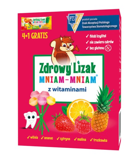 Zdravé Yum-Yum Lollipop s vitamínmi 4+1