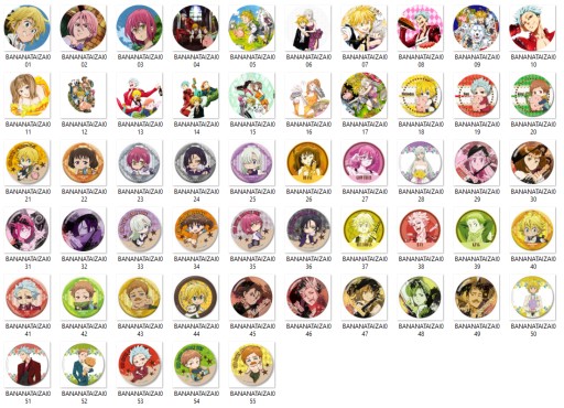 Odznaky Nanatsu no Taizai Seven Deadly Sins