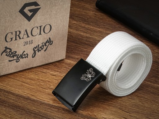 Gracio široký široký krátky biely popruh 95 cm