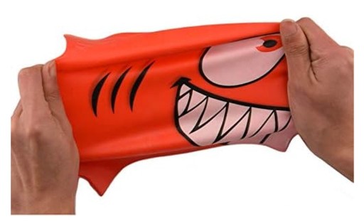 Detská silikónová plavecká čiapka Aqua-Sport Junior Shark Red