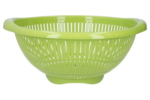 CEDNÍK KUCHYŇSKÝ CEDNÍK S RÚČKAMI, PLASTOVÝ, PRIEMER 29 CM, ZELENÝ NA ZELENINU