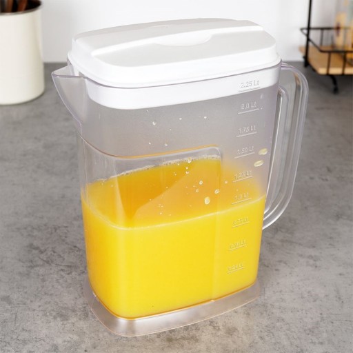 PLASTOVÁ kanvica na nápoje s vekom chladničky, úzka, 2,25L