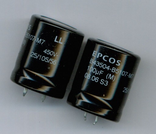 100uF 450V 100μF 450V EPCOS (2ks) ELEKTROLYTICKÝ KONDENZÁTOR