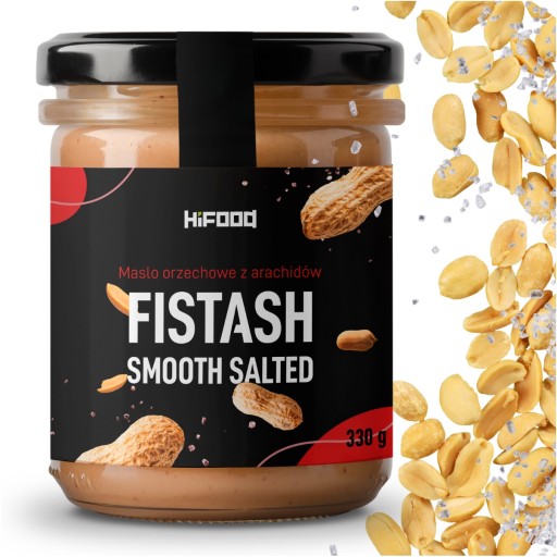 Slané arašidové maslo 100% 330g FISTASH HLADKÉ SALTED HiFOOD