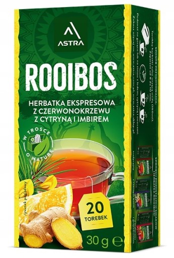 ASTRA Rooibos čaj s citrónom a zázvorom 20 vrecúšok