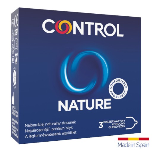 CONTROL NATURE Klasické prírodné kondómy 3 ks KOMFORT BEZPEČNOSŤ