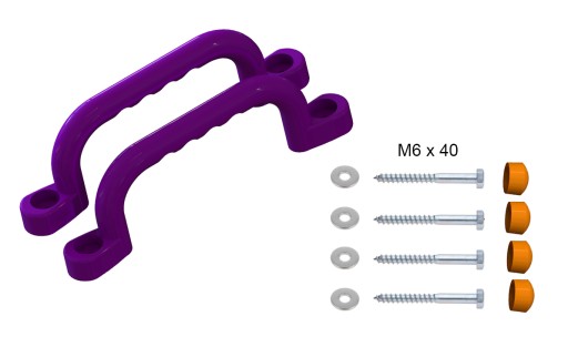 SLNKO - IHRISKO RÚČKY 240 mm - 2 ks SO SKRUTKAMI FIALOVÁ OG