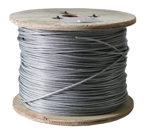 Sekcia 10m lano Oceľové lano v PVC plášti, 4mm väzba, 6x7+FC, pozinkované