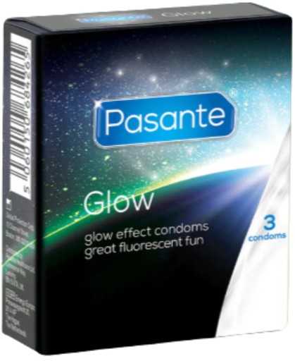 Pasante Glow kondómy Svietiace v tme, 3 kusy