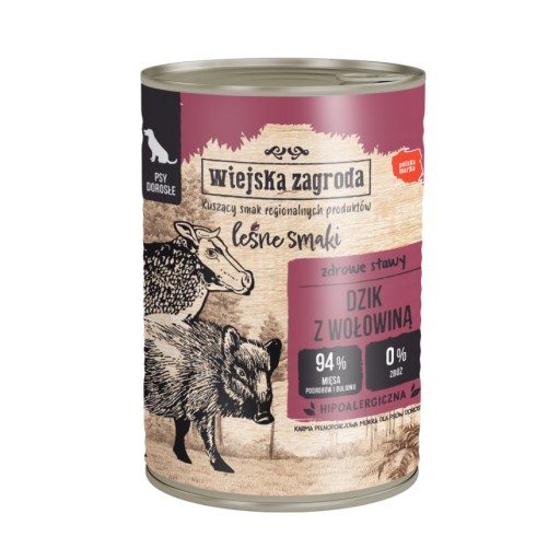 COUNTRY FARM MOKRÉ KRMIVO PRE PSA LESNÁ PRÍCHUŤ DIVIAKA S HOVÄDZÍM MÄSOM 400 G