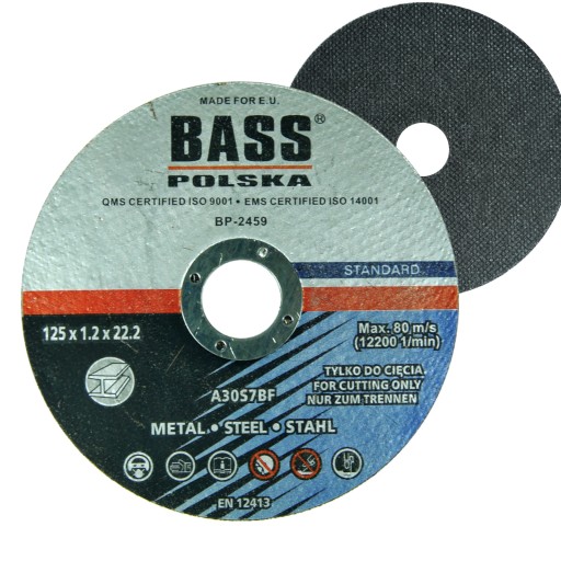 BASOVÝ POLŠTANÝ KOVOVÝ DISK 125mm x1,2mm x22,2mm