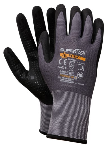 Silné pracovné rukavice SUPERTECH FLEX + veľkosť 10 - XL 1 PAIR