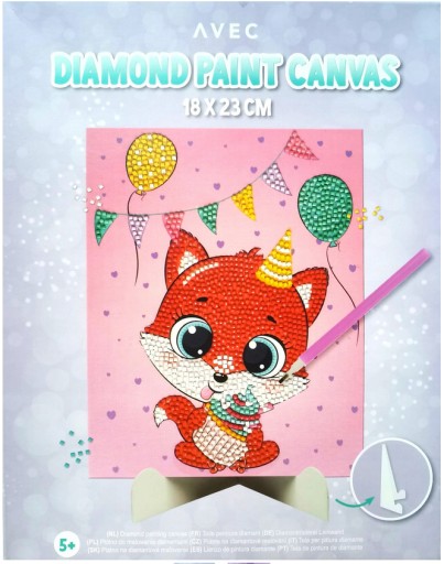 DIAMANTOVÁ MAĽBA VEĽKÝ OBRAZ 18cm x 23cm PÁRTY MAČIATKO Urob si to sám!